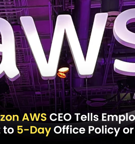 Employees Who Can't Work Five Days In-Office Should Consider Quitting, Says Amazon AWS CEO!,Startup Stories,Startup Stories India,Latest Technology News and Updates,2024 Technology News,Tech News,Amazon AWS CEO statement,remote work policy,in-office work requirements,employees quitting advice,workplace culture,hybrid work model,Amazon work expectations,corporate leadership views,employee retention strategies,productivity and office presence,work-life balance,Amazon employment trends,post-pandemic workplace,office attendance debate,employee engagement,Amazon AWS CEO,Amazon AWS CEO warns staff,Amazon to employees,Matt Garman,CEO Matt Garman,AWS CEO,AWS CEO Matt Garman,CEO Of AWS Matt Garman,AWS,Amazon