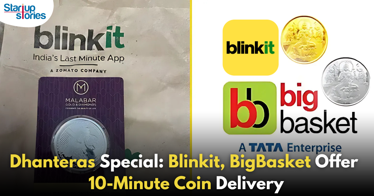 Blinkit and BigBasket Offer 10-Minute Gold and Silver Coin Delivery for Dhanteras!,Startup Stories,Startup Stories India,Inspirational Stories 2024,Latest Technology News and Updates,2024 Technology News,Tech News,startup news,Blinkit Dhanteras delivery,BigBasket gold silver coins,10-minute coin delivery,Dhanteras 2024 offers,Gold coin delivery Blinkit,Silver coin delivery BigBasket,Online gold purchase India,Dhanteras shopping deals,Fast delivery gold silver,Festival gold silver offers,Dhanteras Special,BigBasket's Collaboration with Tanishq,Blinkit,Blinkit Offers,BigBasket