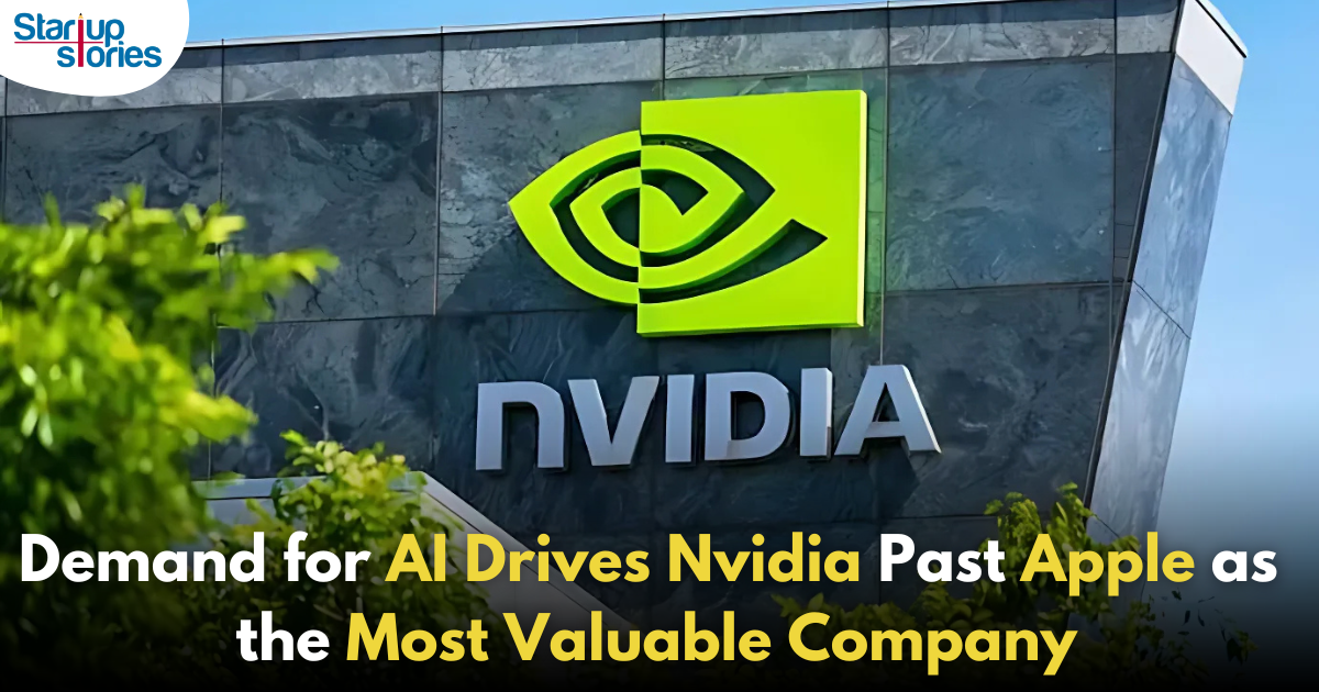 Nvidia Surpasses Apple as World’s Most Valuable Company Amid AI Demand Surge!,Startup Stories,Startup Stories India,Inspirational Stories 2024,Latest Technology News and Updates,2024 Technology News,Tech News,startup news,Nvidia Apple comparison,Most valuable compay,Nvidia market value,AI demand surge,Nvidia stock performance,Apple market capitalization,Technology market trends,AI industry growth,Nvidia dominance,Investment in AI,Tech company rankings,Business valuation,Future of AI,Nvidia financial performance,Apple vs. Nvidia,Nvidia,Apple