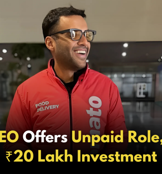 Zomato Founder Seeks Chief Of Staff: No Salary, Pay ₹20 Lakh Instead!