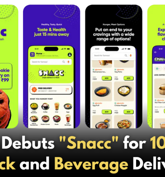 Swiggy Launches "Snacc" for 10-Minute Delivery of Snacks and Beverages